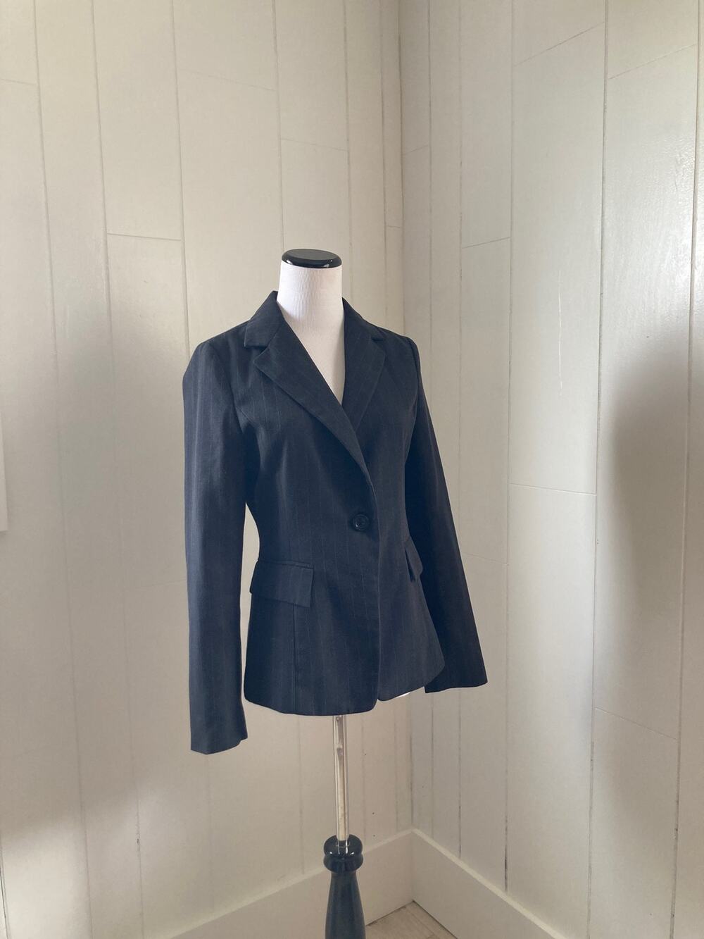 CeCi Black Pinstripe Blazer, Size S